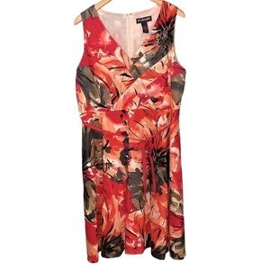Lane Bryant Black and Pink Floral Dress Size 16